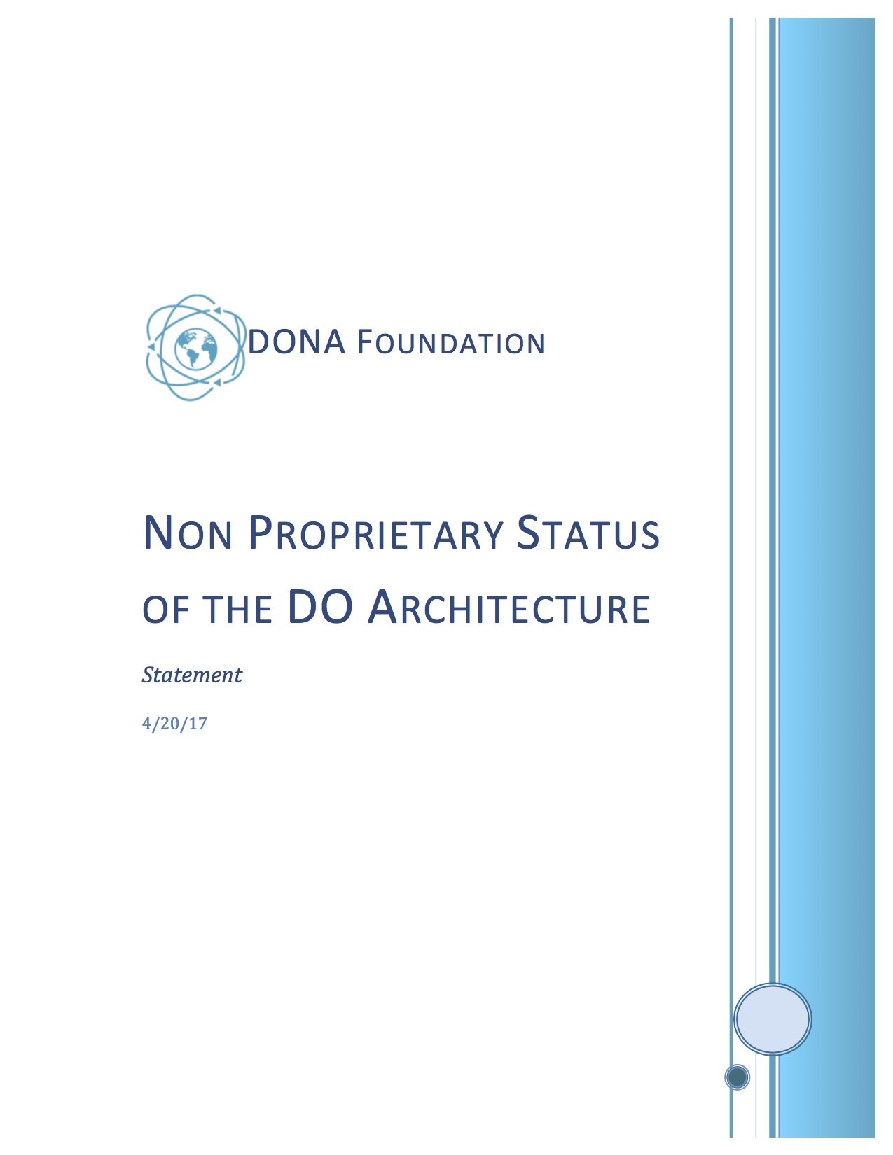  Non Proprietary Status of the DO Architecture